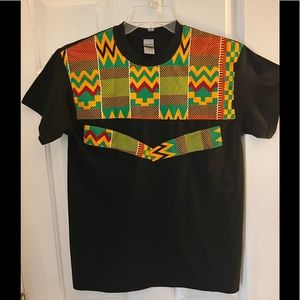 Shirt accented with African fabric